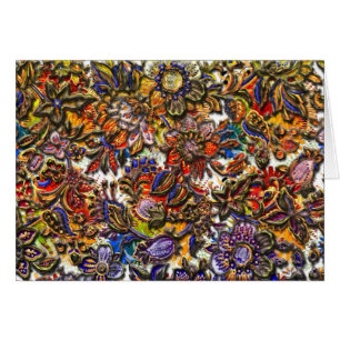 Cartão Arte floral do teste padrão de Digitas