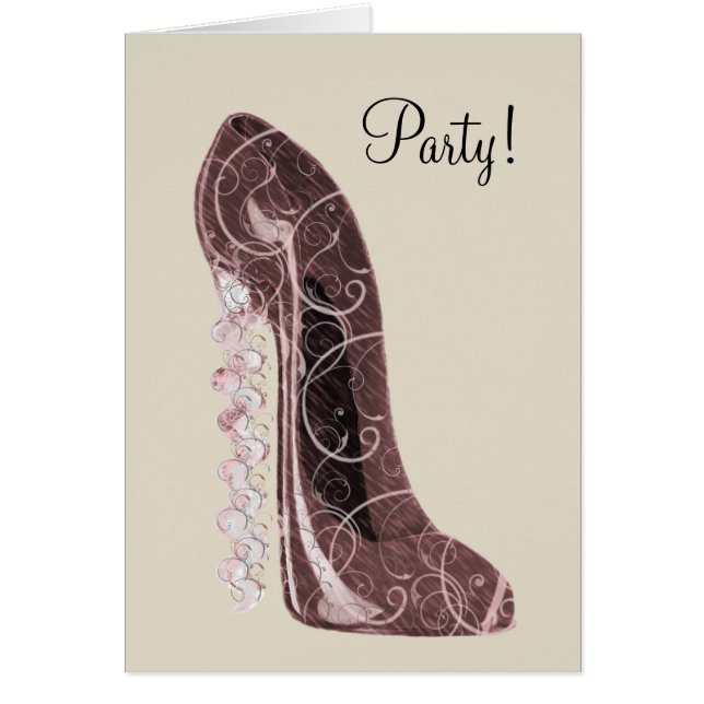 Cartão Arte floral dos calçados do estilete (Frente)