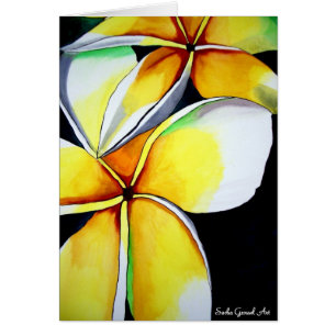 Cartão Arte floral Frangipani