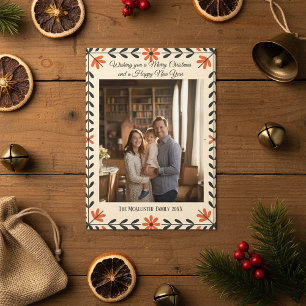 Cartão Arte Folclórica Natal Escandinavo Foto Feriado
