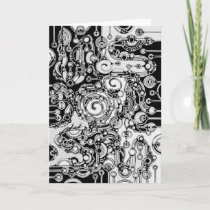 Cartão Arte Geométrica Preta E Branca 3