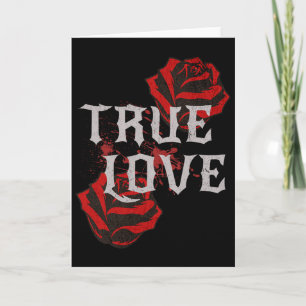 Cartão Arte Gótica Rosa Punk Amor Música de Rock Estudant
