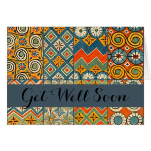 Cartão Arte gráfica egípcia colorida geométrica