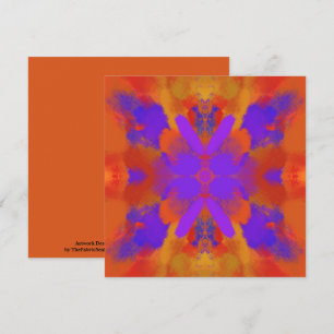 Cartão Arte Gráfico Abstrato Laranja Roxo E Vermelho Desi