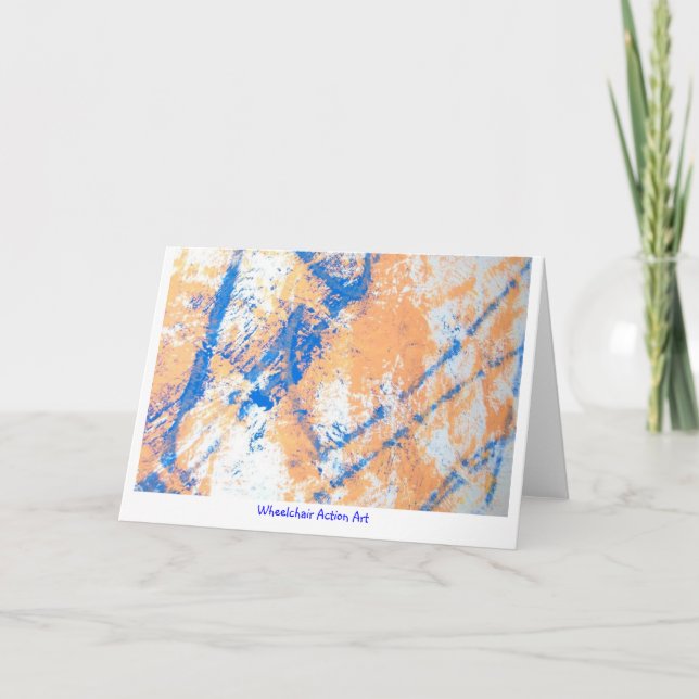 Cartão Arte grande Notecards da ação da cadeira de rodas (Frente)