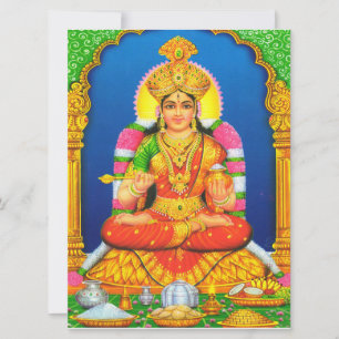 Cartão Arte Indiana Lakshmi Deusa Religião Hindu