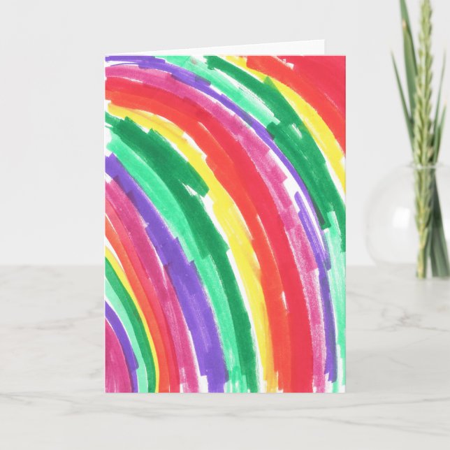 Cartão Arte Infantil Colorida Arco-íris (Frente)