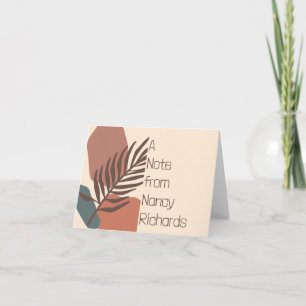 Cartão Arte minimalista moderna folha de palmeira abstrat