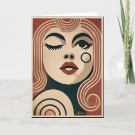 Cartão Arte Moderna de Meados do Século O Ponto de Beleza