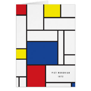Cartão Arte Moderna De Stijl Geométrica Minimalista Mondr