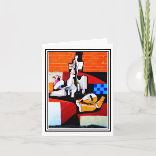 Cartão Arte Mural em Orgosolo, Sardenha #10 (Frente)