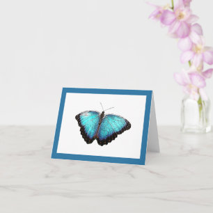 Cartão Arte natural da borboleta azul, ilustração fotográ