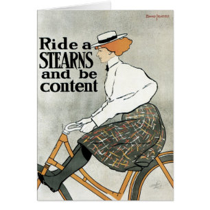 Cartão Arte Nova Antiga, Pedale em Bicicletas Sterns
