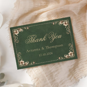 Cartão Arte Nova Encantada Agradecimento de Casamento Vin