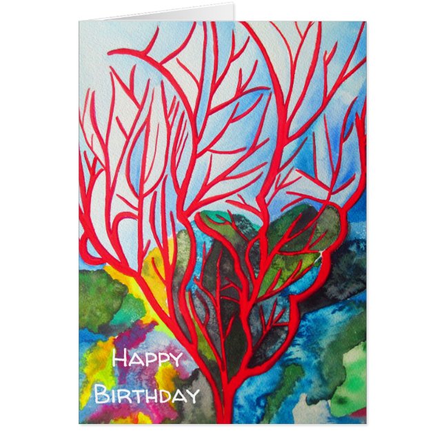 Cartão Arte oceânica Red Coral Reef (Frente)