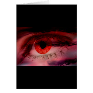 Cartão Arte Ocular Vermelha Flutuante