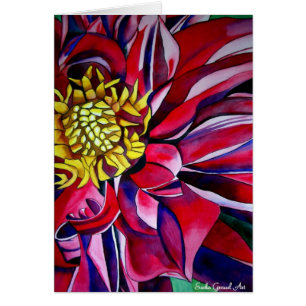 Cartão Arte original da flor do abstrato da flor da dáli