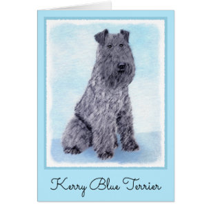 Cartão Arte original de cachorro caipira azul Kerry Terri
