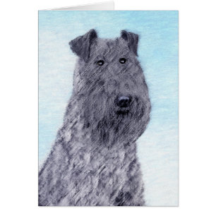 Cartão Arte original de cachorro caipira azul Kerry Terri