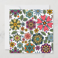 Arte Padrão Moderna de Desenho Retro Floral Invisí