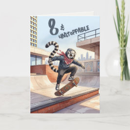 Cartão Arte Pintada à Mão | Kufiya Skater Lemur Idade Ani