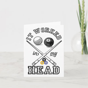 Cartão Arte Piscina Engraçada Para Homens Mulheres Bilhar