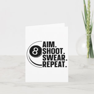 Cartão Arte Piscina Engraçada Para Homens Mulheres Bilhar