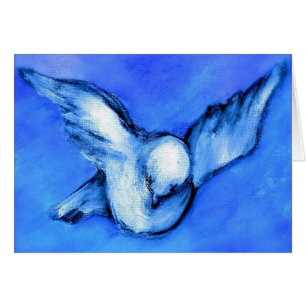 Cartão Arte Pomba-Original da paz por Streater QUADRADO