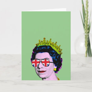 Cartão Arte Pop Moderna Diversão SM Rainha com óculos Uni