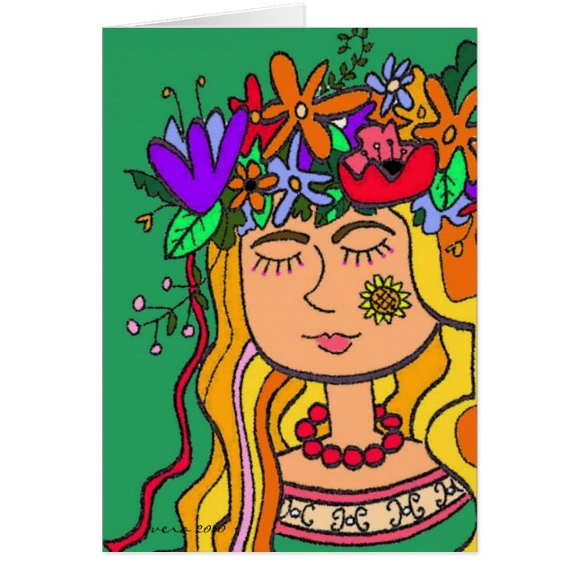 Cartão Arte popular do ucraniano de Ivana Kupala (Frente)