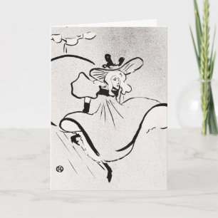 Cartão Arte Preto e Branco Jane Avril por Toulouse Lautre