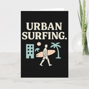 Cartão Arte retrô de bloco de surf de urna de vestuário g