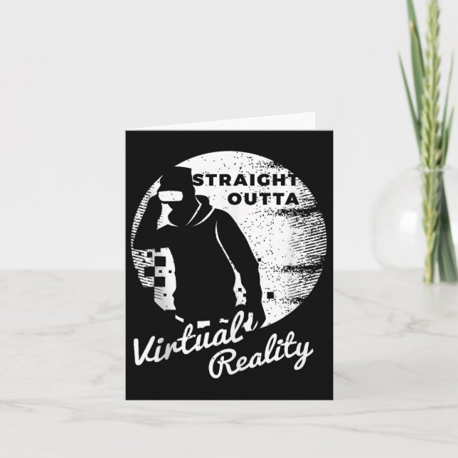Cartão Arte Retrotraída De Gráfico De Realidade Virtual P (Frente)