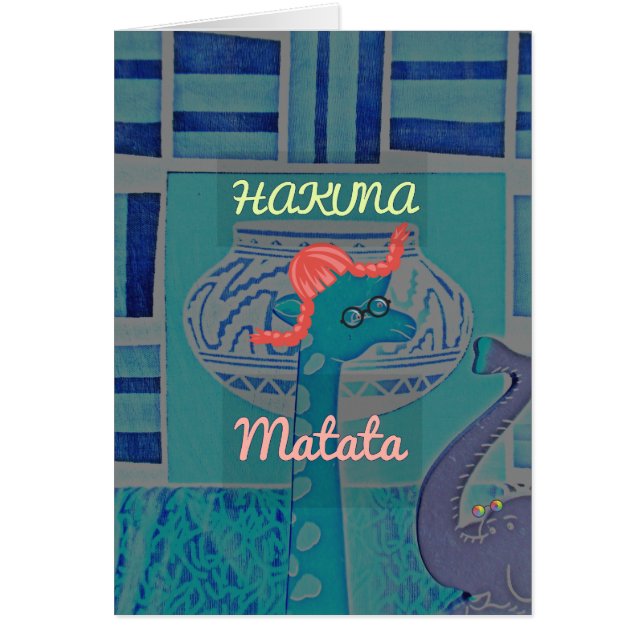 Cartão Arte sobre Girafa Reproduzida: Uma Delícia African (Frente)