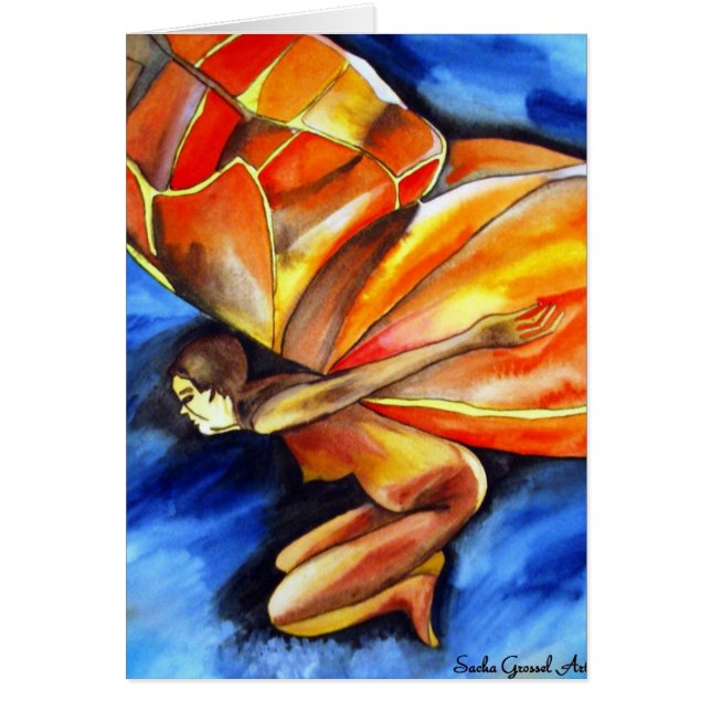 Cartão Arte surreal original de fantasia da menina borbol (Frente)