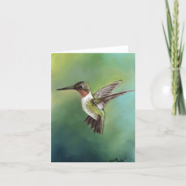 Cartão Arte Throated Notecard do pássaro do colibri do