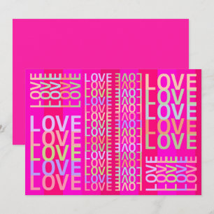 Cartão Arte tipográfica elegante e colorida "AMOR"