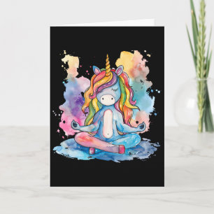 Cartão Arte Unicórnio Meditação Yoga Budista Zen Budista