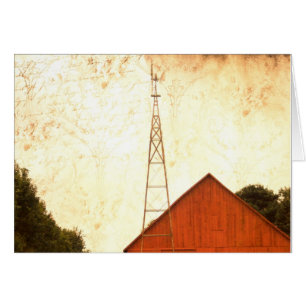 Cartão Arte vermelha 2 do celeiro