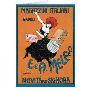 Cartão Arte Vintage Art Nouveau Magazzini Italiani por Ca