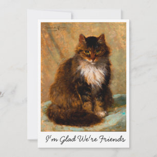Cartão Arte Vintage de Gato Maine Coon Estou Feliz Que So