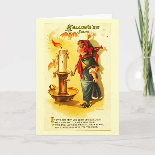 Cartão Arte-Vintage o Dia das Bruxas 6 de Cartão-Feriado (Frente)