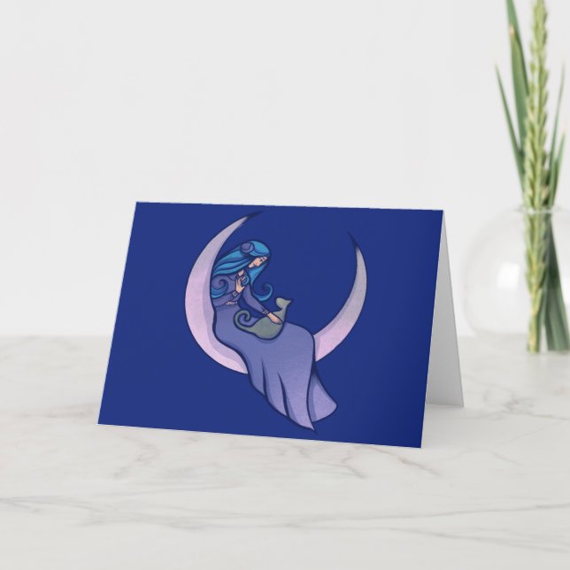 Cartão Arte Wicca de Moleque de Bruxa (Frente)