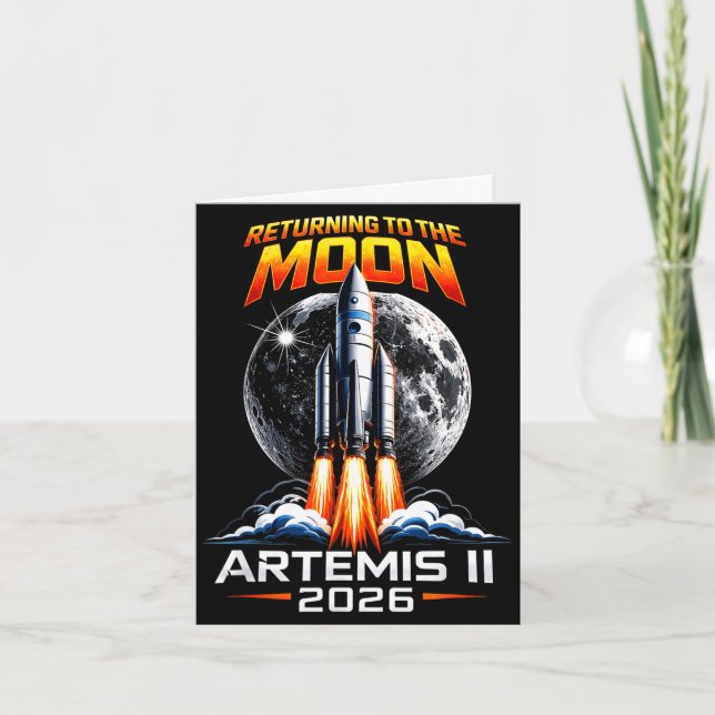 Cartão Artemis ii de volta à lua 2026 presente para homen (Frente)