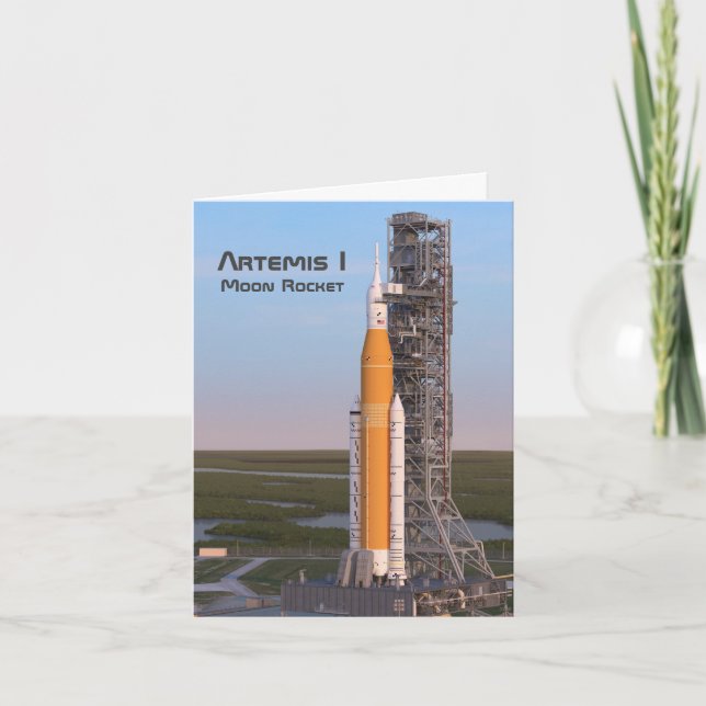 Cartão Artemis One Moon Rocket on Pad (Frente)
