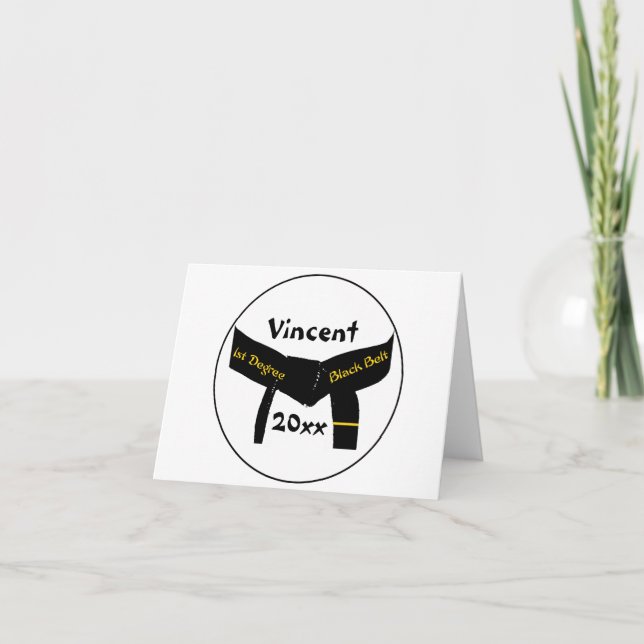 Cartão Artes Marciais Cinturão Preto De 1 rua Grau (Frente)
