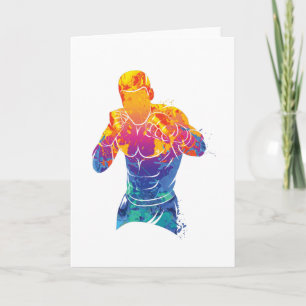 Cartão Artes Marciais de Aquarela