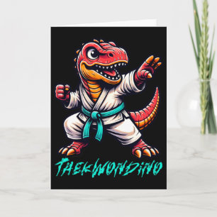 Cartão Artes Marciais Engraçadas Karatê Taekwondo Dino An