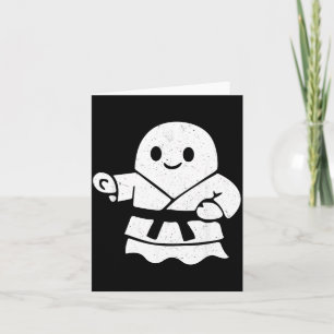Cartão Artes Marciais Fantasma Engraçado Dia das Bruxas B