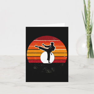 Cartão Artes Marciais Retro Silhuette Kick - Karate